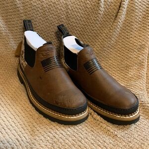 Georgia Boot Brown Leather Slip-Ons